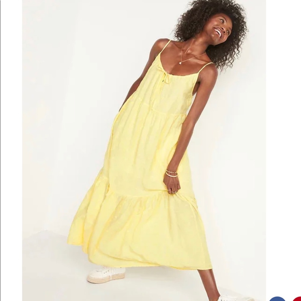 Embroidered maxi swing sundress